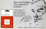 1964 The world is light. The cigarette is Carlton