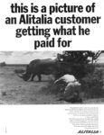 1966 this is a picture of an Alitalia customer getting what he paid for