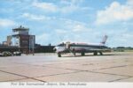1967 Port Erie PA International Airport Postcard