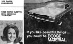 1970 Dodge Challenger with Rose Marie Klespitz, Miss American Teen-Ager