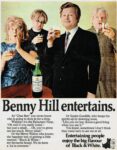 1971 Benny Hill entertains. Entertaining people enjoy the big flavour of Black & White