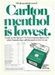1975 Carlton menthol is lowest