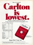1976 Box or menthol. Carlton is lowest