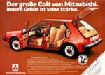 1979 Mitsubishi Colt. Innere Größe ist seine Stärke