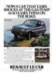 1980 Renault LeCar. Now A Car That Eases Shocks At The Gas Pump Also Eases Them On The Road