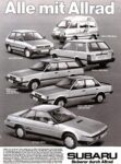 1985 Subaru. Alle mit Allrad
