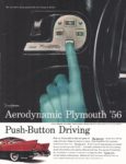 1956 Plymouth. Aerodynamic Plymouth '56 Push-Button Driving