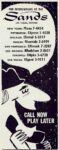 1961 For Reservations At The Sands, Call Now Play Later
