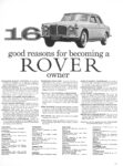 1961 Rover. 16 good reasons for becoming a Rover owner