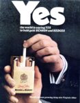 1969 Yes, the world is saying Yes to bold gold Benson and Hedges