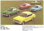 1974 Ford Escort family in a brochure used in Sweden