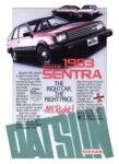 1983 Nissan Sentra. The Right Car. The Right Price. All Right!