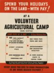 1939-45 Spend Your Holidays On The Land - With Pay! At A Volunteer Agricultural Camp