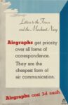 1942-45 Letters to the Forces and the Merchant Navy. Airgraphs get priority over all forms of correspondence