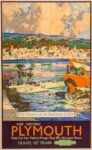1948 The departure of the Mayflower in 1620. Visit Historic Plymouth. British Railways