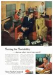 1952 Setting for Sociability ... that no other travel can match! New York Central