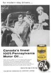 1958 for modern-day drivers... Canada's finest 100% Pennsylvania Motor Oil... Pennzoil. B/A