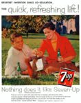 1959 Greatest Invention Since Co-Education... This quick, refreshing lift! Nothing does it like Seven-Up