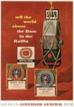 1962 tell the world about the Rum in the Raffia. Gilbey's Governor General Rum