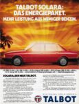 1980 Talbot Solara. Das Energiepaket. Mehr Leistung Aus Weniger Benzin