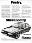 1982 Talbot Tagora 2.2. Poetry. Sheer poetry
