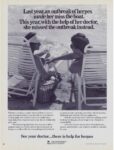 1987 Last year, an outbreak of herpes made her miss the boat... See your doctor... there is help for herpes