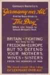 1915 Germany's Battle Cry is 'Germany over All' And her Navy drinks to 'The Day' When she hopes to Smash Britain's Fleet