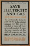 1917 Save Electricity And Gas and thus save coal