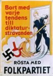 1936 Bort med varje tendens till diktatur-stävanden. Rösta Med Folkpartiet