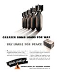 1942 Greater Bomb Loads For War. Pay Loads For Peace. Watch Northrop