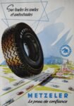 1958 Sur toutes les routes et autostrades. Metzeler. Le pneu de confiance