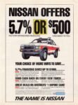 1986 Nissan Offers Factory-Sponsored Financing