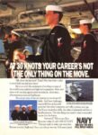 1991 At 30 Knots, Your Career's Not The Only Thing On The Move. Navy. You And The Navy, Full Speed Ahead