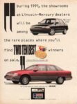 1991 Mercury Tracer LTS and Mercury Sable