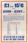 1916 £1 for 15-6 up to £500 for £387 10s.