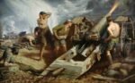 1916 Canadian Artillery in Action in Somme by Kenneth Forbes (1918)