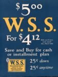 1918 $5.00 W.S.S. Save and Buy for cash or installment plan