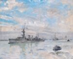 1918 HMS Danaë by Philip Connard