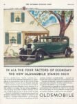 1931 Oldsmobile F-31 Four-Door Sedan. In All The Four Factors Of Economy The New Oldsmobile Stands High