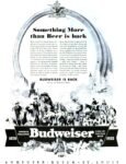 1933 Something More than Beer is back. Budweiser Is Back