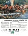 1943 Willys. Engineers Bridge New Guines River Under Fire With Jeeps From Willys-Overland
