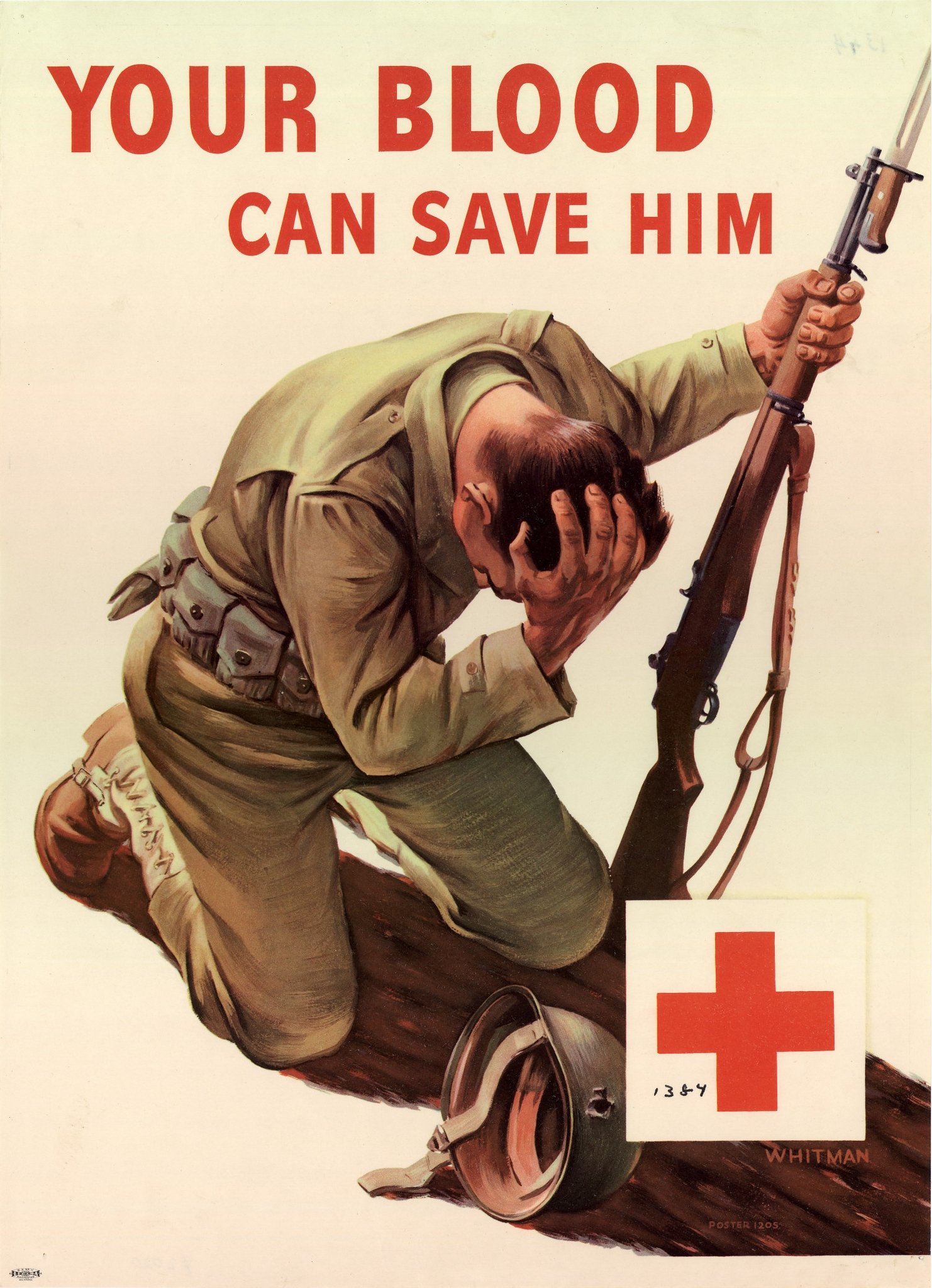 1945 Your Blood Can Save Him. Red Cross