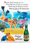 1958 A diver dived beneath the sea.... Fresh up with Seven-Up!