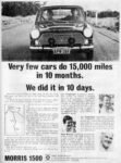 1969 Morris 1500. Very few cars do 15,000 miles in 10 months. We did it in 10 days