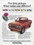 1973 Toyota Pickup. Five little pickups. What makes one different
