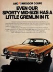 1974 AMC Matador Coupe. Even Our Sporty Mid-Size Has A Little Gremlin In It