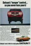 1979 Datsun Bluebird. Datsun's -temper- control... so you never lose yours!