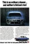 1979 Datsun Stanza Sedan. This is no ordinary shower... and neither is Datsun's test
