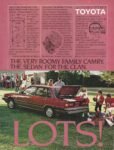 1984 Toyota Camry. The Very Roomy Family Camry. The Sedan For The Clan. Lots!