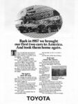 1986 Toyota. Back in 1957 we brought our first two cars to America. And took them home again